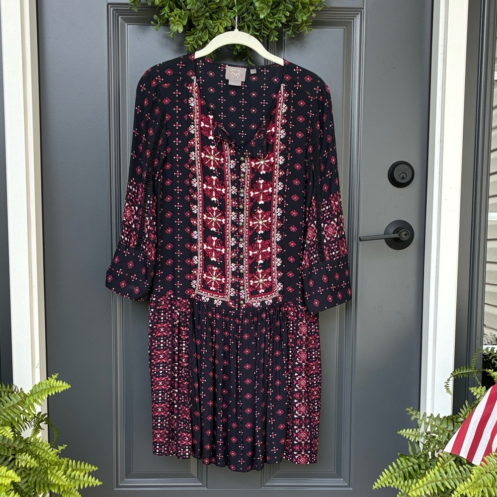 Black and Pink Patterned Dress